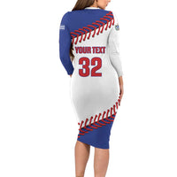 Custom Baseball Cuba 2025 Family Matching Long Sleeve Bodycon Dress and Hawaiian Shirt Cuba Powerhouse of Baseball