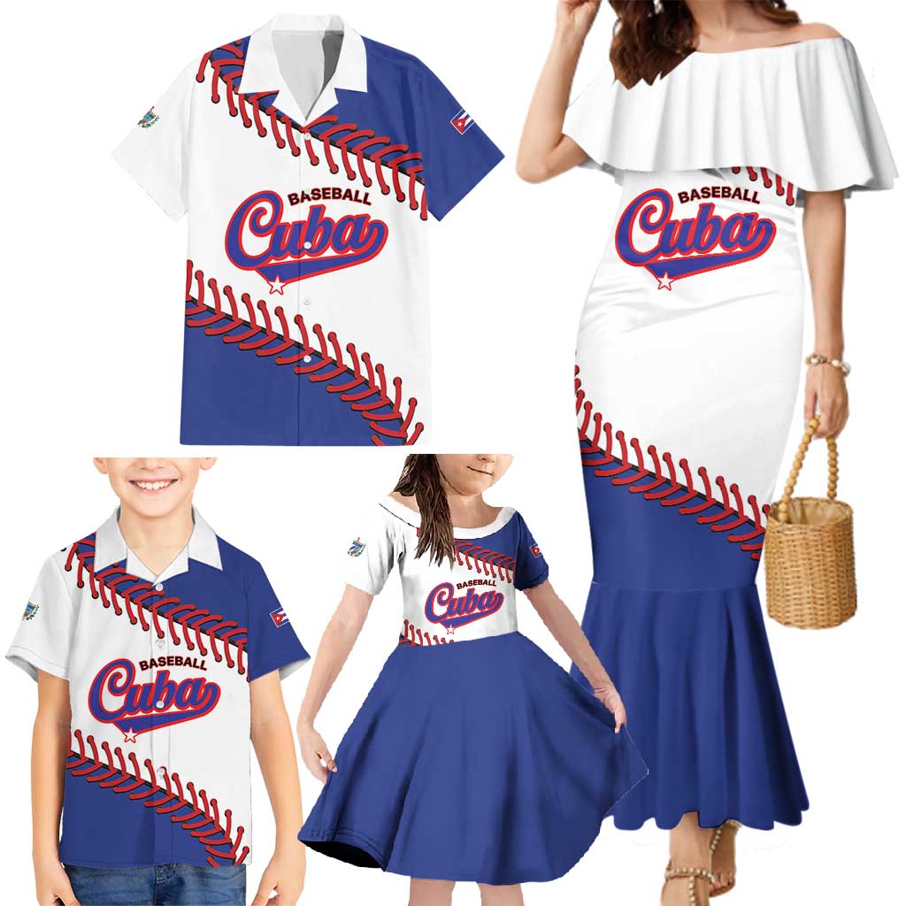 Custom Baseball Cuba 2025 Family Matching Mermaid Dress and Hawaiian Shirt Cuba Powerhouse of Baseball