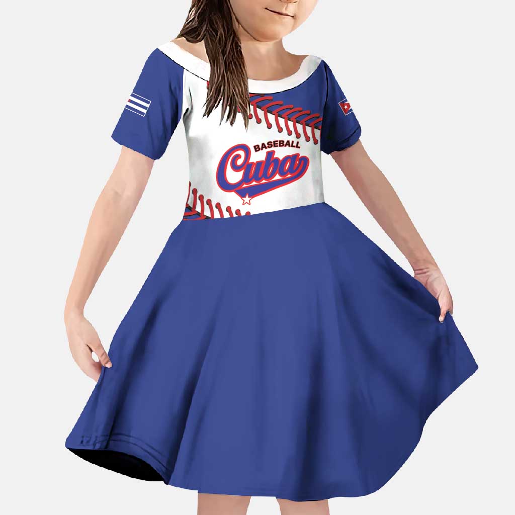 Custom Baseball Cuba 2025 Family Matching Off Shoulder Maxi Dress and Hawaiian Shirt Cuba Powerhouse of Baseball