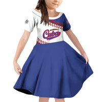 Custom Baseball Cuba 2025 Family Matching Off Shoulder Short Dress and Hawaiian Shirt Cuba Powerhouse of Baseball