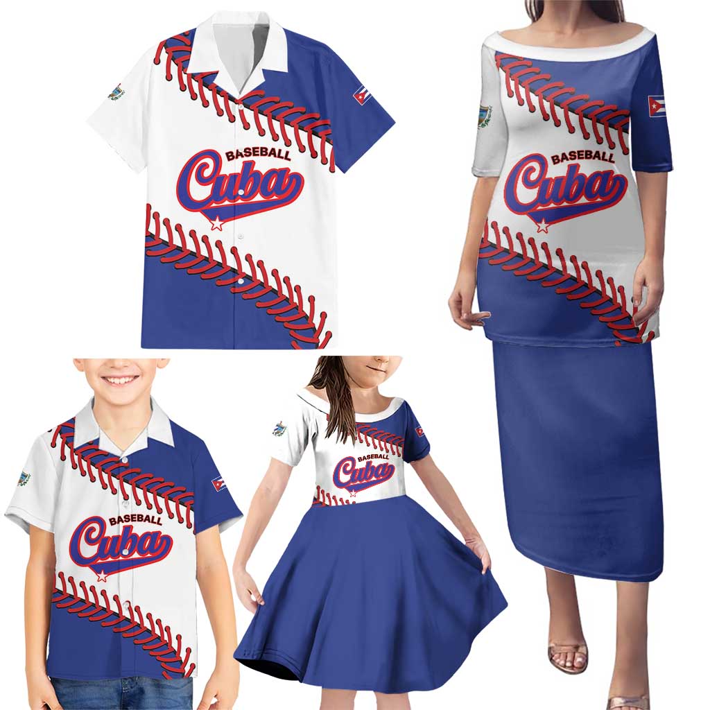 Custom Baseball Cuba 2025 Family Matching Puletasi and Hawaiian Shirt Cuba Powerhouse of Baseball