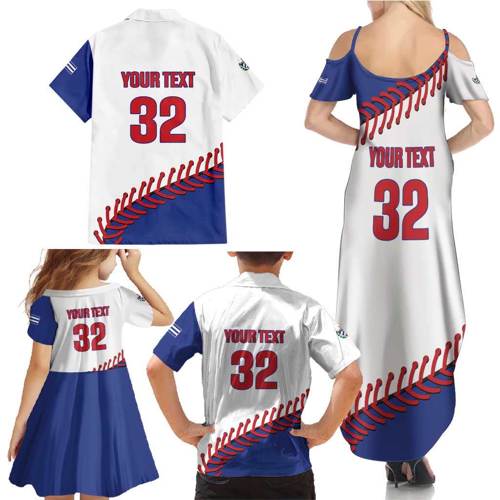 Custom Baseball Cuba 2025 Family Matching Summer Maxi Dress and Hawaiian Shirt Cuba Powerhouse of Baseball