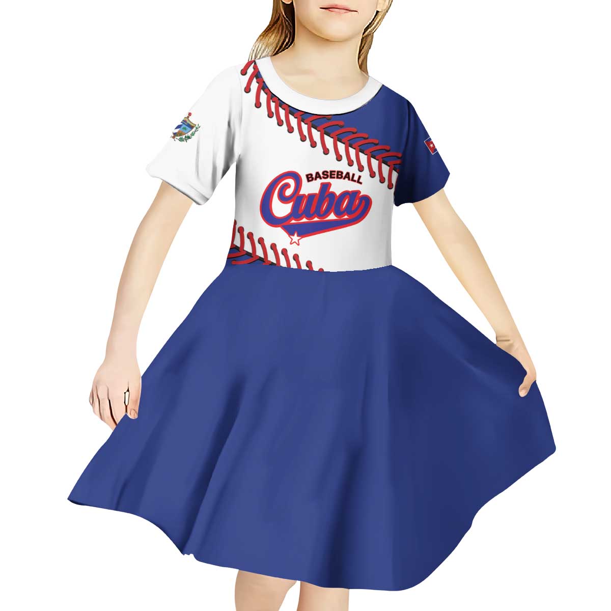 Custom Baseball Cuba 2025 Kid Short Sleeve Dress Cuba Powerhouse of Baseball