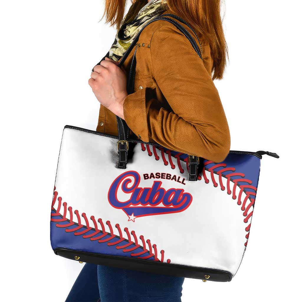 Custom Baseball Cuba 2025 Leather Tote Bag Cuba Powerhouse of Baseball