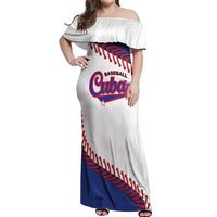 Custom Baseball Cuba 2025 Off Shoulder Maxi Dress Cuba Powerhouse of Baseball