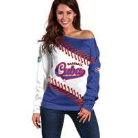 Custom Baseball Cuba 2025 Off Shoulder Sweater Cuba Powerhouse of Baseball