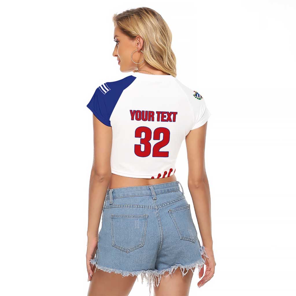 Custom Baseball Cuba 2025 Raglan Cropped T Shirt Cuba Powerhouse of Baseball