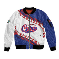 Custom Baseball Cuba 2025 Sleeve Zip Bomber Jacket Cuba Powerhouse of Baseball