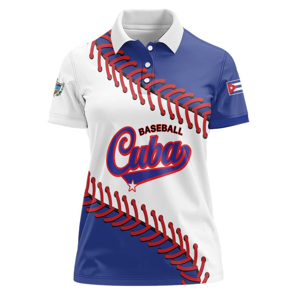 Custom Baseball Cuba 2025 Women Polo Shirt Cuba Powerhouse of Baseball