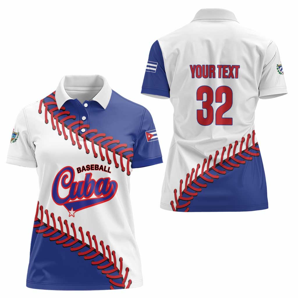 Custom Baseball Cuba 2025 Women Polo Shirt Cuba Powerhouse of Baseball