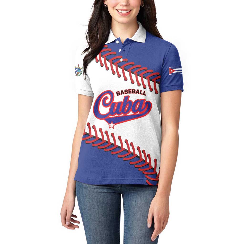 Custom Baseball Cuba 2025 Women Polo Shirt Cuba Powerhouse of Baseball