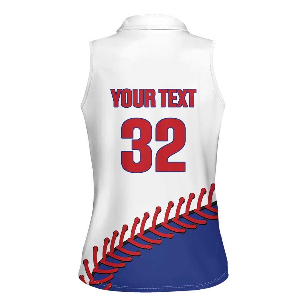 Custom Baseball Cuba 2025 Women Sleeveless Polo Shirt Cuba Powerhouse of Baseball