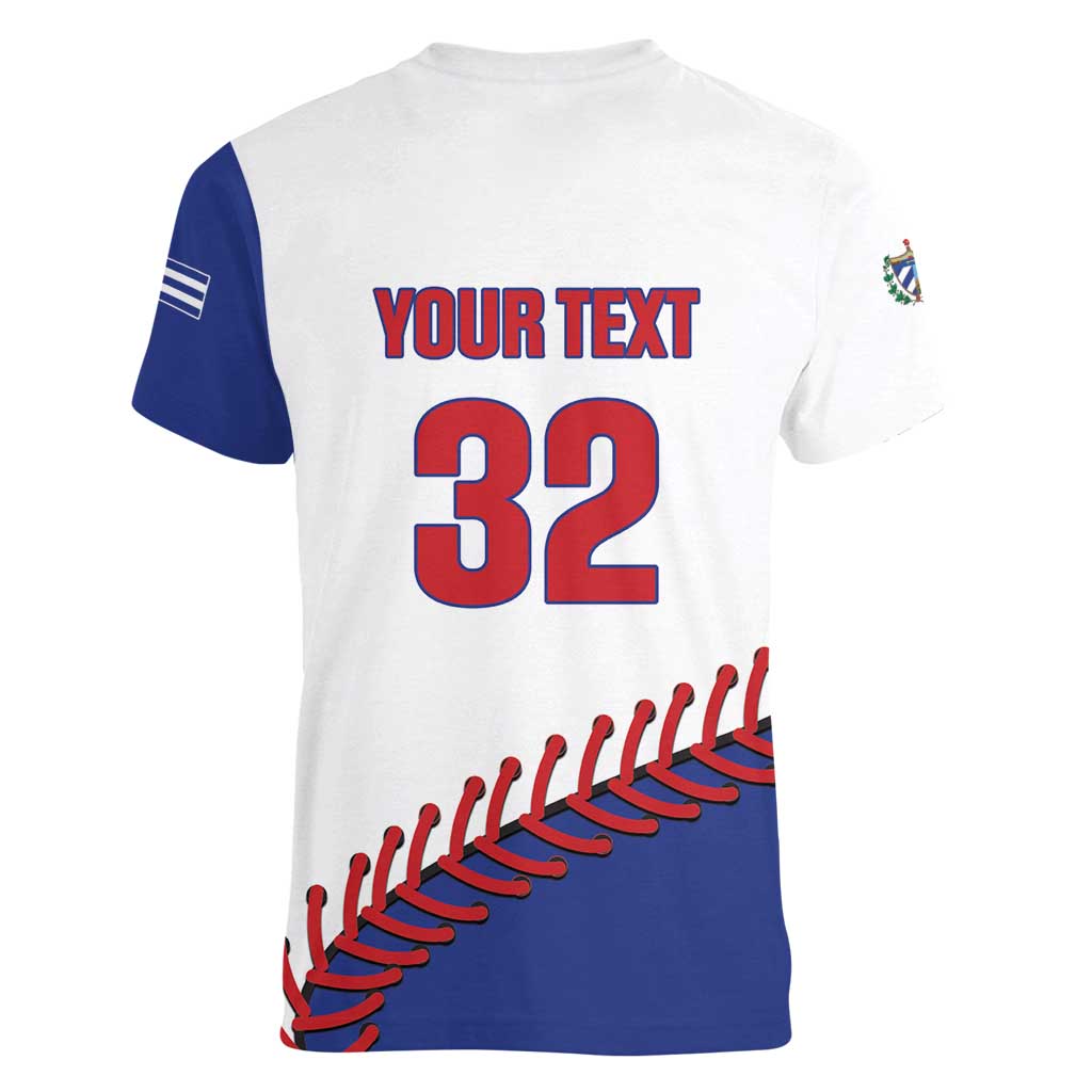 Custom Baseball Cuba 2025 Women V-Neck T-Shirt Cuba Powerhouse of Baseball