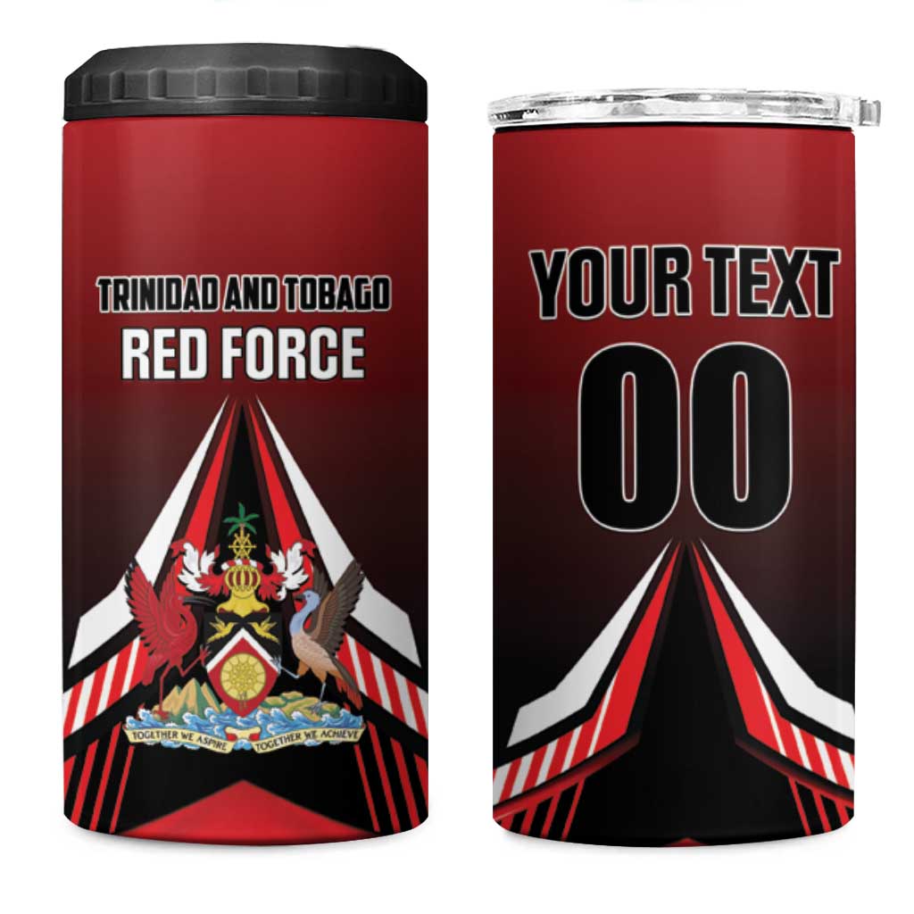 Custom Cricket Trinidad and Tobago Red Force 4 in 1 Can Cooler Tumbler Go Champion