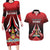 Custom Cricket Trinidad and Tobago Red Force Couples Matching Long Sleeve Bodycon Dress and Hawaiian Shirt Go Champion
