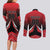Custom Cricket Trinidad and Tobago Red Force Couples Matching Long Sleeve Bodycon Dress and Long Sleeve Button Shirt Go Champion