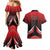 Custom Cricket Trinidad and Tobago Red Force Couples Matching Mermaid Dress and Hawaiian Shirt Go Champion