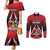 Custom Cricket Trinidad and Tobago Red Force Couples Matching Mermaid Dress and Long Sleeve Button Shirt Go Champion