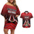 Custom Cricket Trinidad and Tobago Red Force Couples Matching Off Shoulder Short Dress and Hawaiian Shirt Go Champion