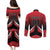 Custom Cricket Trinidad and Tobago Red Force Couples Matching Puletasi and Long Sleeve Button Shirt Go Champion