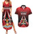 Custom Cricket Trinidad and Tobago Red Force Couples Matching Summer Maxi Dress and Hawaiian Shirt Go Champion