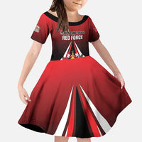 Custom Cricket Trinidad and Tobago Red Force Family Matching Mermaid Dress and Hawaiian Shirt Go Champion