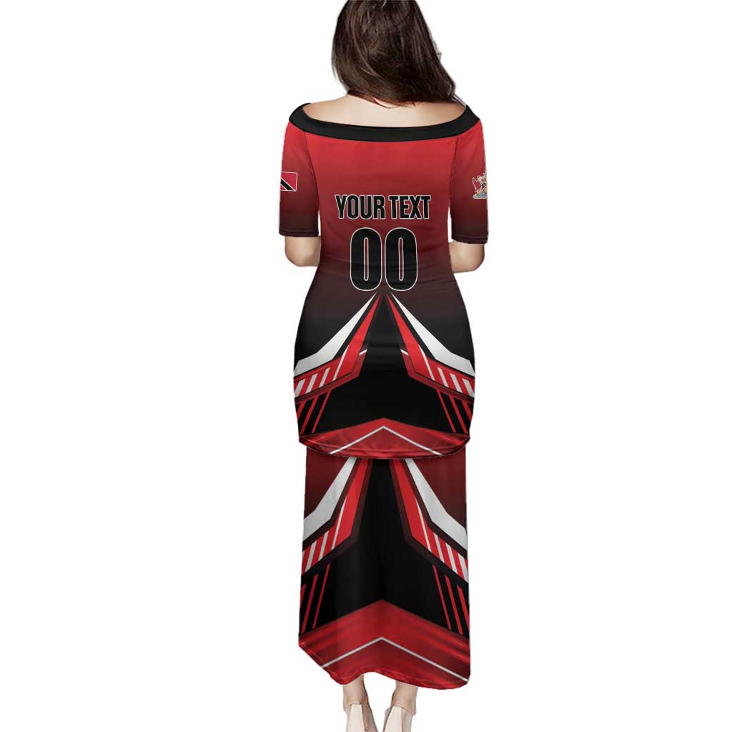 Custom Cricket Trinidad and Tobago Red Force Family Matching Puletasi and Hawaiian Shirt Go Champion