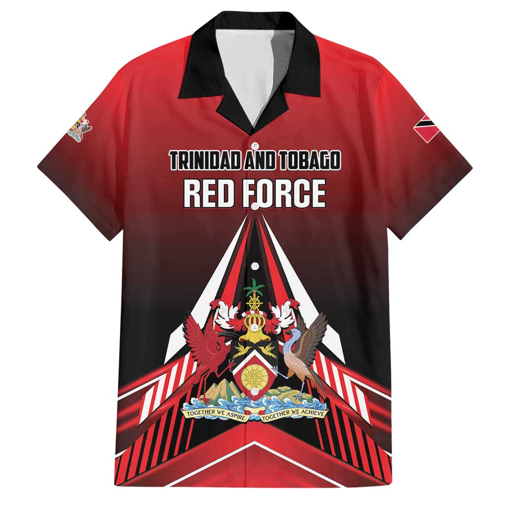 Custom Cricket Trinidad and Tobago Red Force Family Matching Short Sleeve Bodycon Dress and Hawaiian Shirt Go Champion