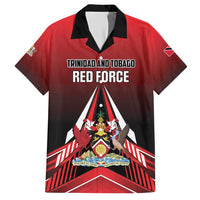 Custom Cricket Trinidad and Tobago Red Force Family Matching Short Sleeve Bodycon Dress and Hawaiian Shirt Go Champion