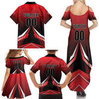 Custom Cricket Trinidad and Tobago Red Force Family Matching Summer Maxi Dress and Hawaiian Shirt Go Champion