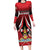 Custom Cricket Trinidad and Tobago Red Force Long Sleeve Bodycon Dress Go Champion