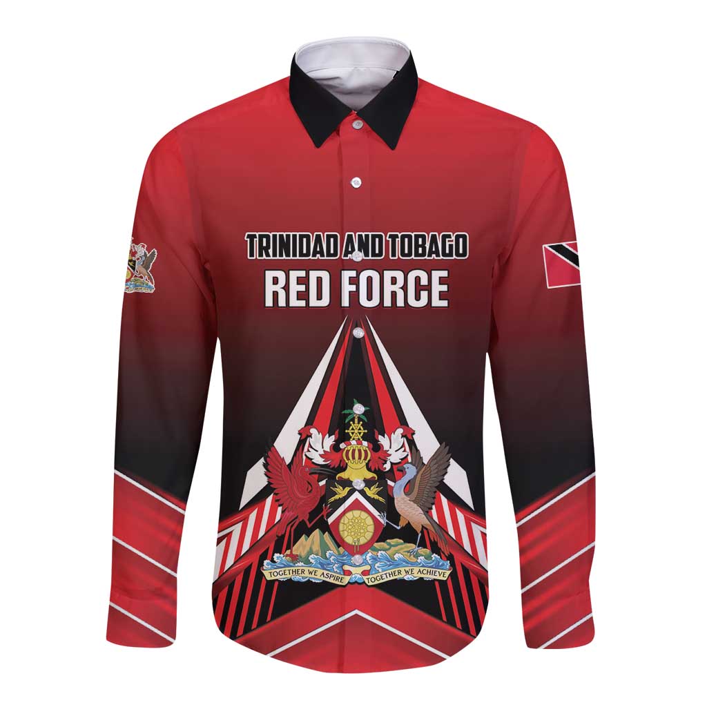 Custom Cricket Trinidad and Tobago Red Force Long Sleeve Button Shirt Go Champion