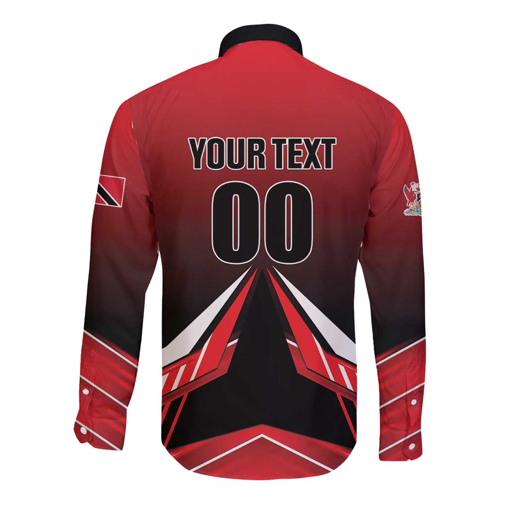 Custom Cricket Trinidad and Tobago Red Force Long Sleeve Button Shirt Go Champion
