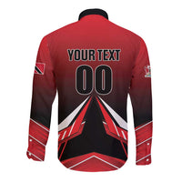 Custom Cricket Trinidad and Tobago Red Force Long Sleeve Button Shirt Go Champion