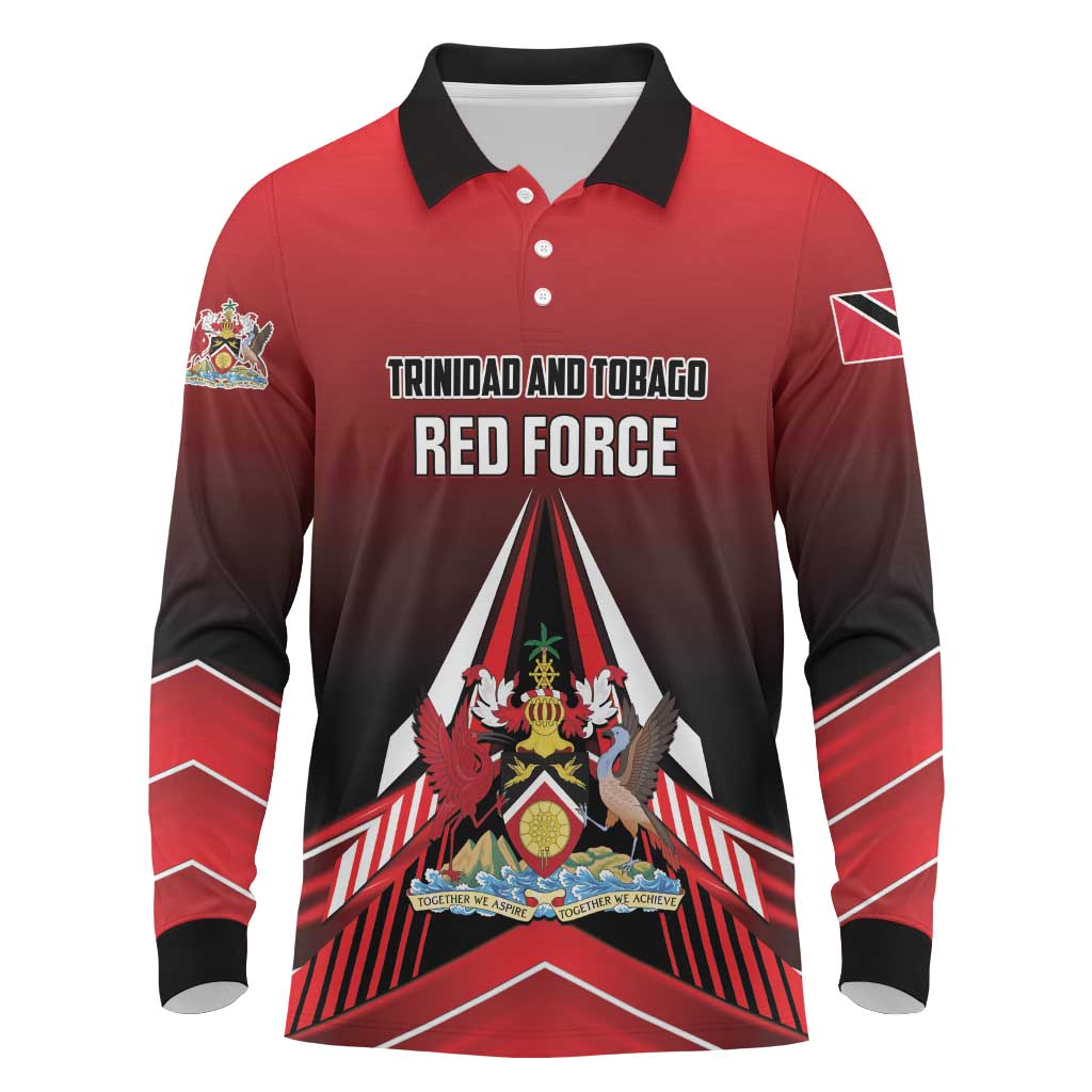 Custom Cricket Trinidad and Tobago Red Force Long Sleeve Polo Shirt Go Champion