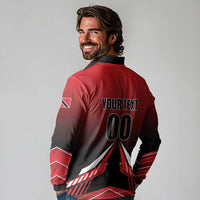 Custom Cricket Trinidad and Tobago Red Force Long Sleeve Polo Shirt Go Champion