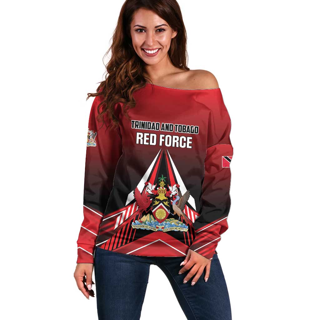 Custom Cricket Trinidad and Tobago Red Force Off Shoulder Sweater Go Champion