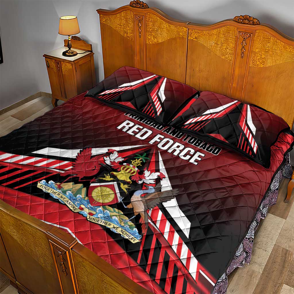 Custom Cricket Trinidad and Tobago Red Force Quilt Bed Set Go Champion