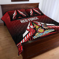 Custom Cricket Trinidad and Tobago Red Force Quilt Bed Set Go Champion