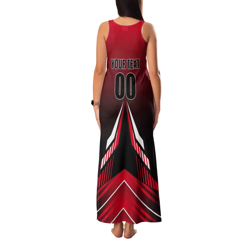Custom Cricket Trinidad and Tobago Red Force Tank Maxi Dress Go Champion