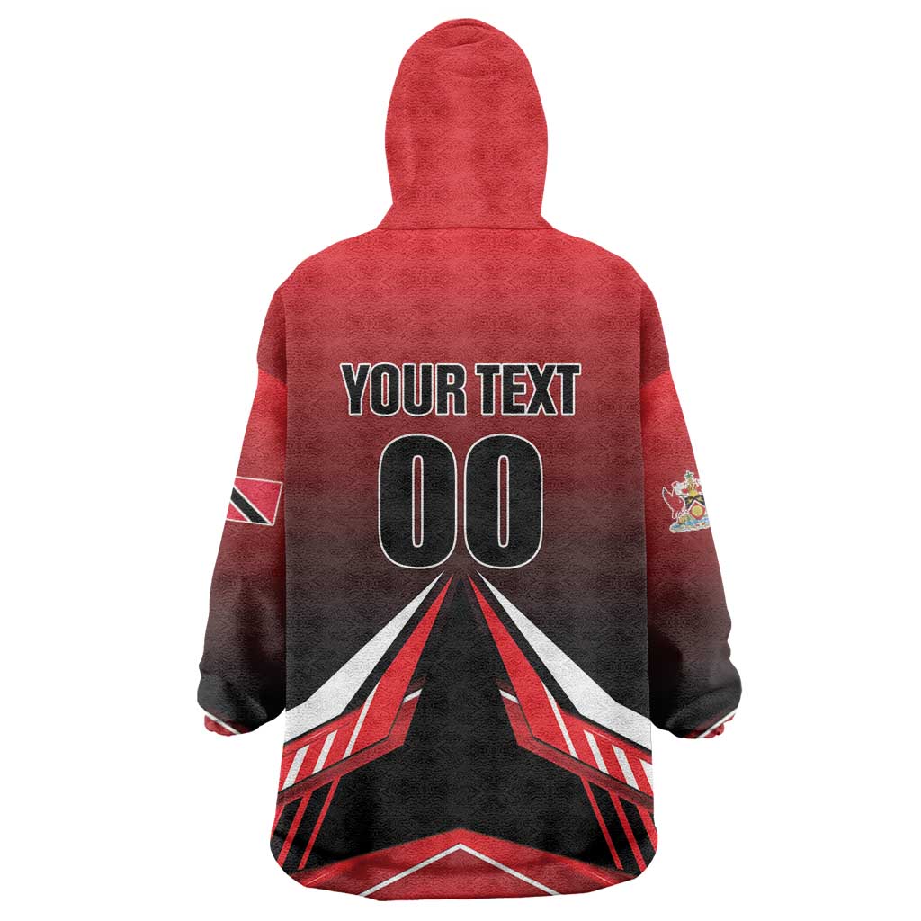 Custom Cricket Trinidad and Tobago Red Force Wearable Blanket Hoodie Go Champion