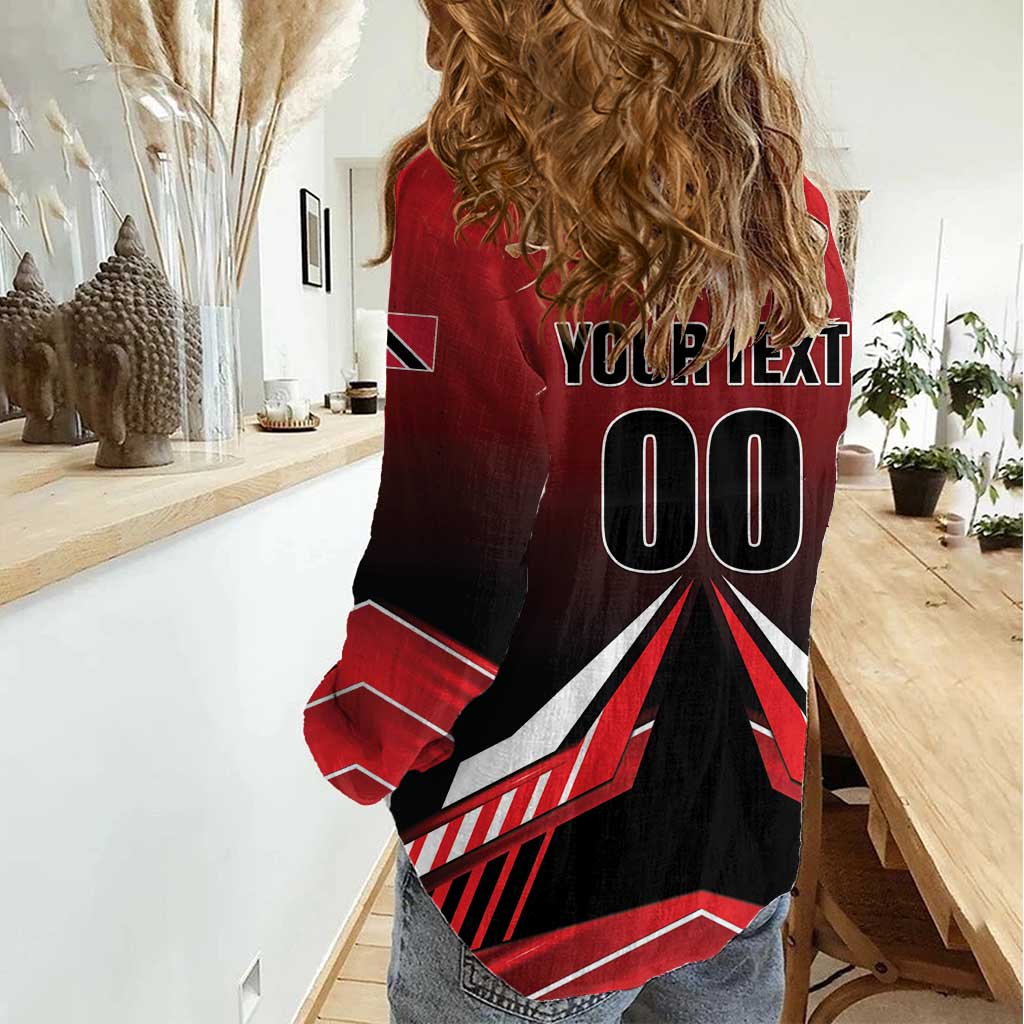 Custom Cricket Trinidad and Tobago Red Force Women Casual Shirt Go Champion