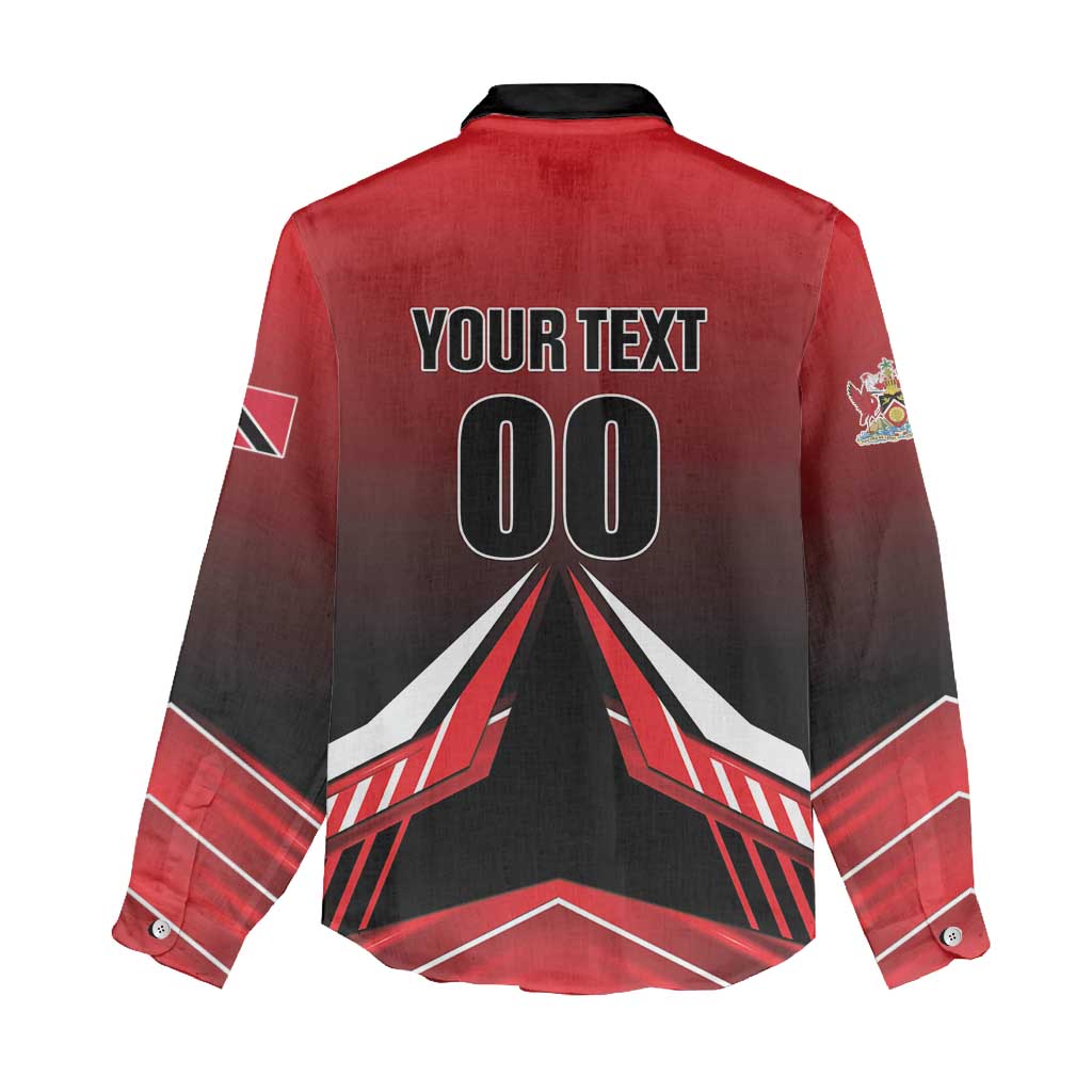Custom Cricket Trinidad and Tobago Red Force Women Casual Shirt Go Champion