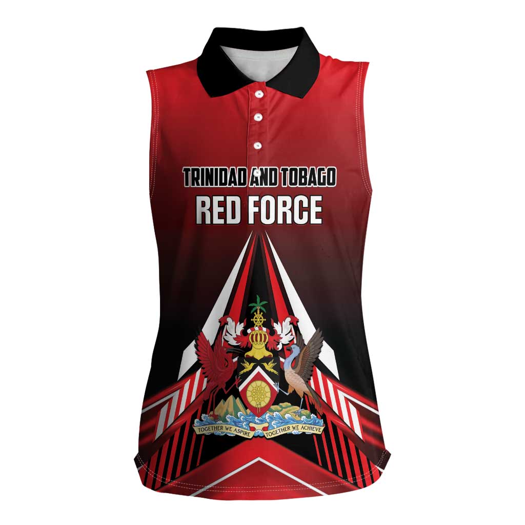 Custom Cricket Trinidad and Tobago Red Force Women Sleeveless Polo Shirt Go Champion