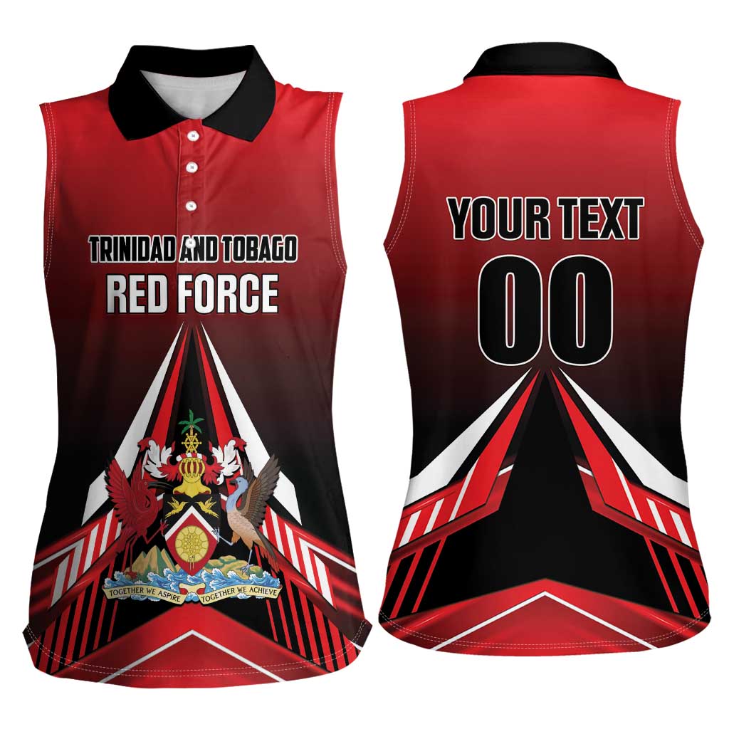 Custom Cricket Trinidad and Tobago Red Force Women Sleeveless Polo Shirt Go Champion