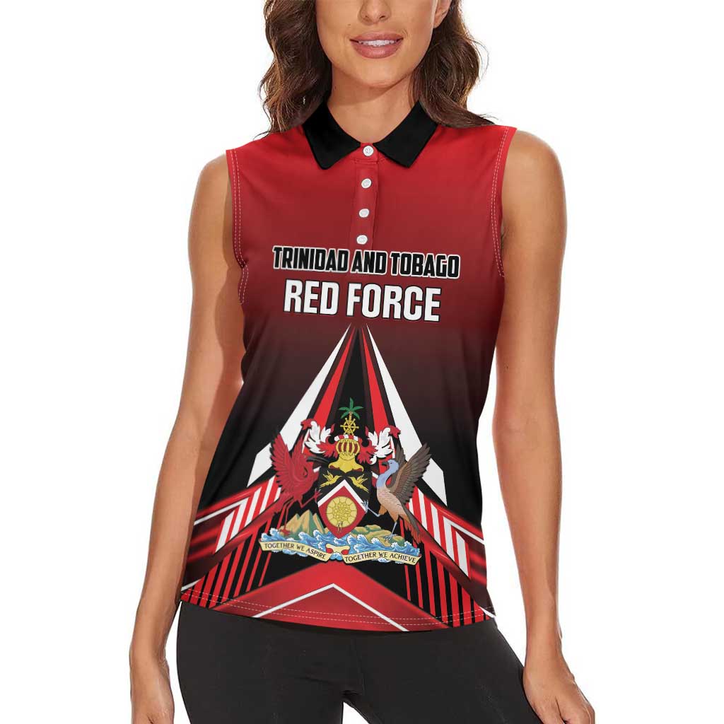Custom Cricket Trinidad and Tobago Red Force Women Sleeveless Polo Shirt Go Champion