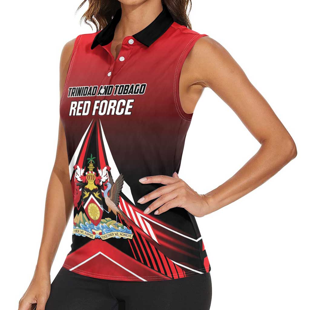 Custom Cricket Trinidad and Tobago Red Force Women Sleeveless Polo Shirt Go Champion