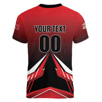 Custom Cricket Trinidad and Tobago Red Force Women V-Neck T-Shirt Go Champion
