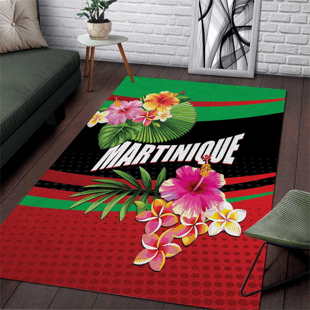 Personalized Martinique Tropical Flower Area Rug Matinik Beautiful Island