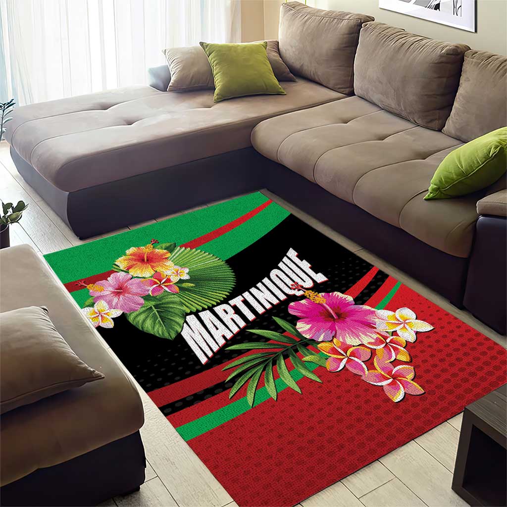 Personalized Martinique Tropical Flower Area Rug Matinik Beautiful Island
